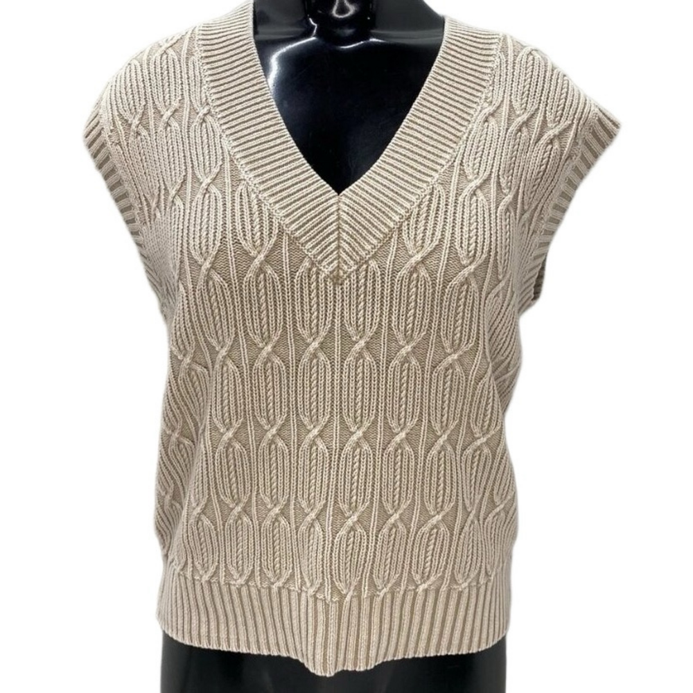 NEW J. SOCIETY Cotton Sweater Vest Beige Women’s S